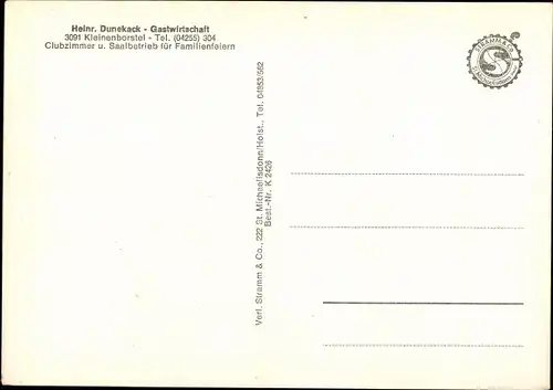 Ak Kleinenborstel Martfeld Niedersachsen, Gasthof, Aussen- und Innenansicht