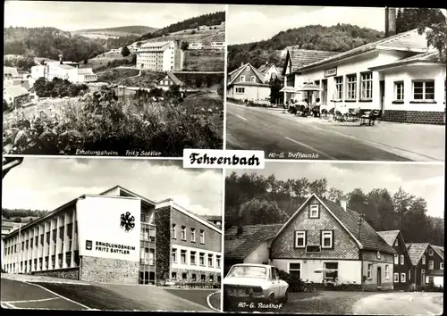 Ak Fehrenbach Masserberg im Thüringer Schiefergebirge, Erholungsheim Fritz Sattler, HOG Treffpunkt