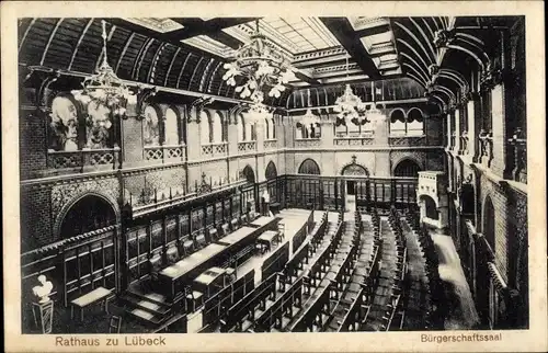 Ak Hansestadt Lübeck, Rathaus, Bürgerschaftssaal