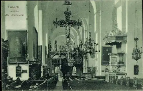 Ak Hansestadt Lübeck, Innenansicht Domkirche