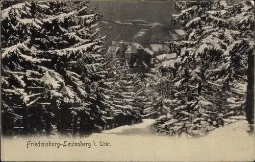 Ak Leutenberg in Thüringen, Friedensburg, Winter