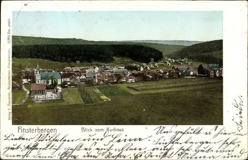 Ak Finsterbergen Friedrichroda im Thüringer Wald, Gesamtansicht, Blick vom Kurhaus