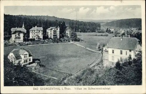 Ak Georgenthal in Thüringen, Villen im Schwimmbachtal