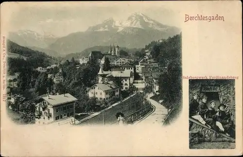 Ak Berchtesgaden in Oberbayern, Gesamtansicht, Salzbergwerk Ferdinandsberg