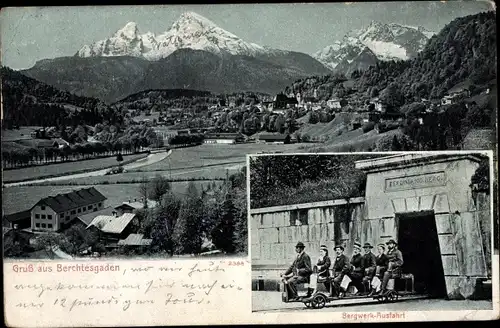 Ak Berchtesgaden, Salz-Bergwerk, Ausfahrt, Ferdinandberg, Alpen