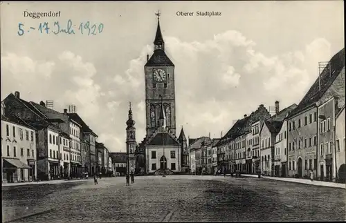 Ak Deggendorf im Bayerischen Wald Niederbayern, Oberer Stadtplatz