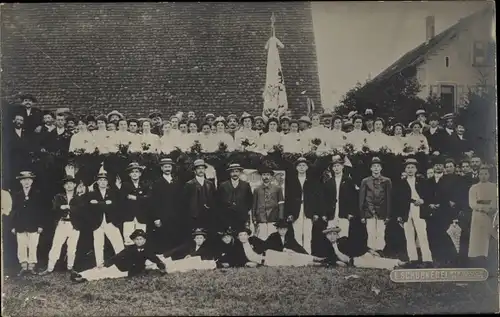 Foto Ak Wiesloch in Baden Württemberg, Schützenfest ?, Turnfest ?, Gruppenaufnahme