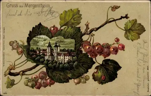 Johannisbeerblatt Präge Litho Bad Mergentheim in Tauberfranken, Kloster