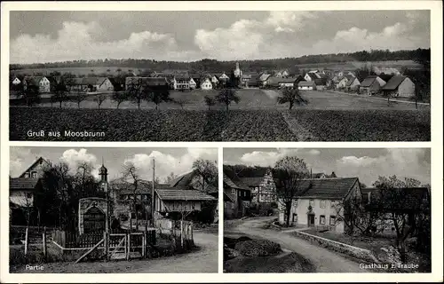 Ak Moosbrunn Schönbrunn in Baden, Gasthaus zur Traube, Blick auf den Ort