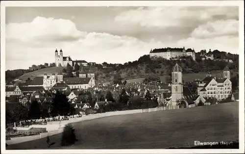 Ak Ellwangen an der Jagst, Blick auf den Ort