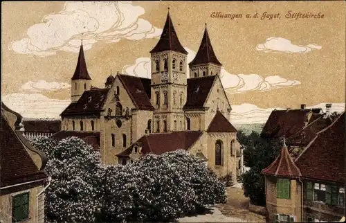 Ak Ellwangen an der Jagst, Stiftskirche