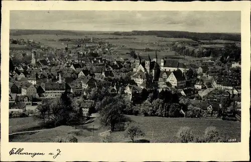 Ak Ellwangen an der Jagst, Blick auf den Ort