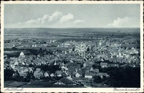 Ak Fellbach in Württemberg, Totalansicht der Ortschaft