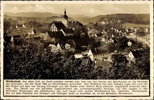 Ak Waldenbuch in Baden Württemberg, Totalansicht der Ortschaft