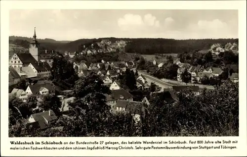 Ak Waldenbuch in Baden Württemberg, Totalansicht der Ortschaft