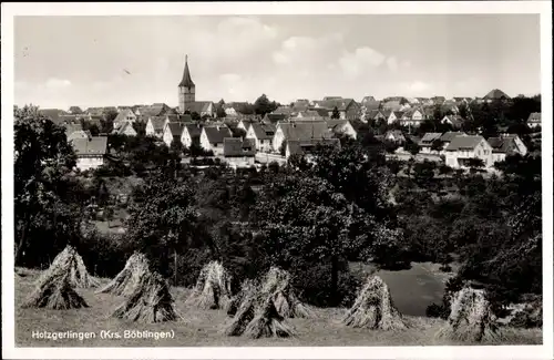 Ak Holzgerlingen in Baden Württemberg, Blick auf Ortschaft, Ährenbündel