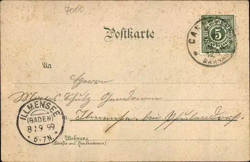 Litho Cannstatt Stuttgart in Baden Württemberg, König Karl Brücke