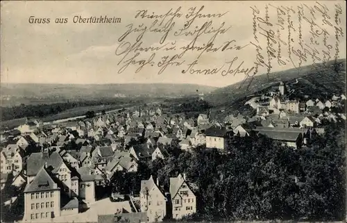 Ak Obertürkheim Stuttgart in Baden Württemberg, Blick auf den Ort