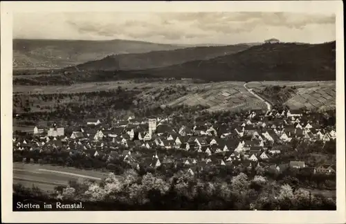 Ak Stetten Kernen im Remstal Württemberg, Totalansicht der Ortschaft