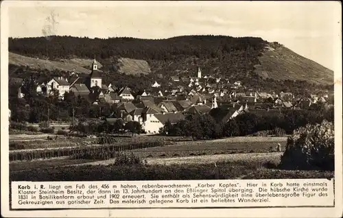 Ak Korb im Remstal in Württemberg, Blick auf den Ort