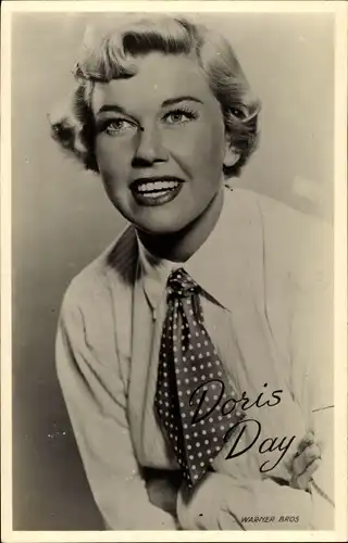 Ak Schauspielerin Doris Day, Portrait, Krawatte