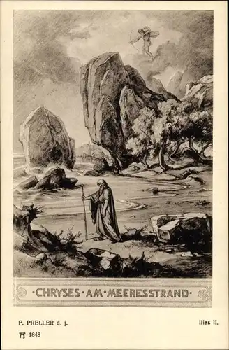 Künstler Ak Preller, F. d. J., Ilias II, Chryses am Meeresstrand, Mythologie