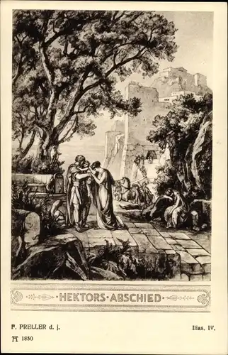 Künstler Ak Preller, F. d. J., Ilias IV, Hektors Abschied, Mythologie