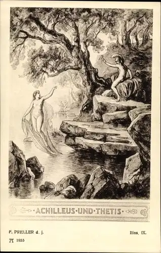 Künstler Ak Preller, F. d. J., Ilias IX, Achilleus und Thetis, Mythologie