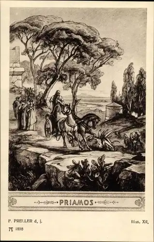 Künstler Ak Preller, F. d. J., Ilias XII, Priamos, Mythologie