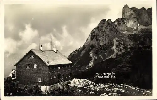 Ak Maurach Eben am Achensee in Tirol, Erfurter Hütte, Rotenspitz