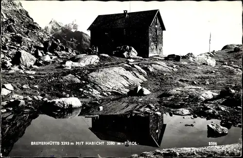 Ak Gschnitz in Tirol, Bremer Hütte, Habicht