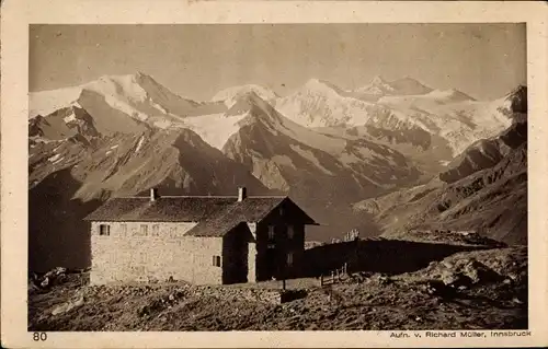 Ak Neustift im Stubaital in Tirol, Starkenburger Hütte, Zuckerhütl, Pfaff