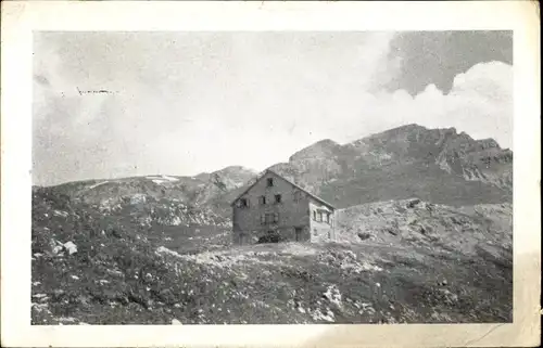 Ak Sankt Anton am Arlberg Tirol, Leutkircher Hütte, Stanskogel