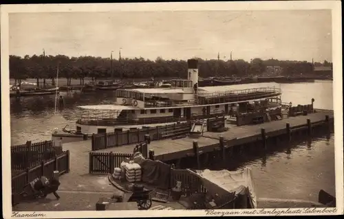 Ak Zaandam Zaanstad Nordholland, Voorzaan met Aanlegplaats Salonboot