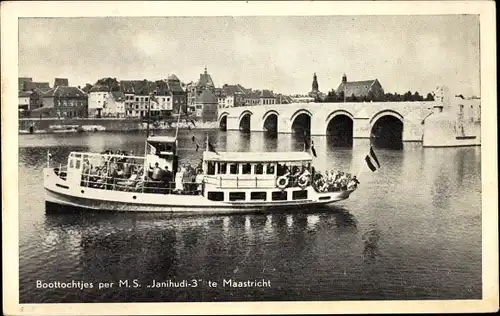 Ak Maastricht Limburg Niederlande, Boottochtjes per M.S. Janihudi 3