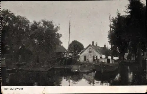 Ak Leiden Südholland Niederlande, Scheepswerf