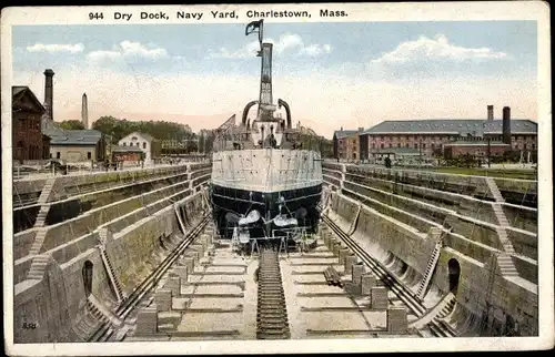 Ak Charlestown Massachusetts USA, Dry Dock, Navy Yard
