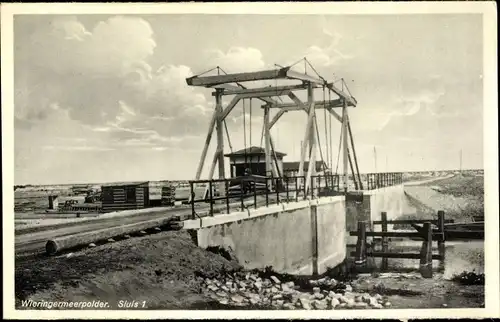 Ak Wieringen Hollands Kroon Nordholland Niederlande, Wieringermeerpolder, Sluis 1