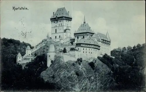 Ak Karlštejn Karlstein Mittelböhmen, Schloss