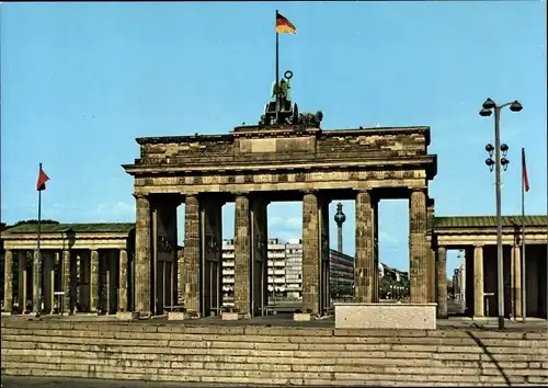 Ak Berlin Tiergarten, Brandenburger Tor, Berliner Mauer, Grenze, Pariser Platz