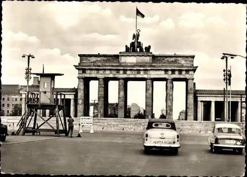 Ak Berlin Tiergarten, Berliner Mauer, Brandenburger Tor