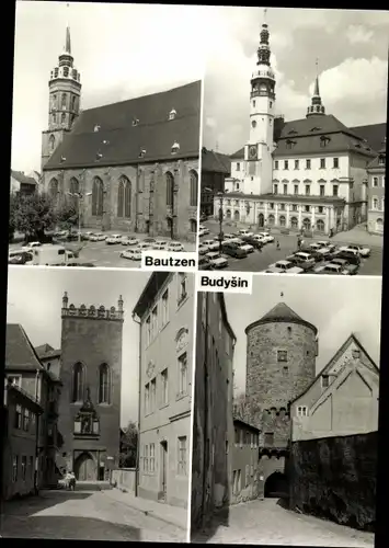 Ak Bautzen in der Oberlausitz, Dom St. Petri, Rathaus, Matthiasturm, Nikolaiturm