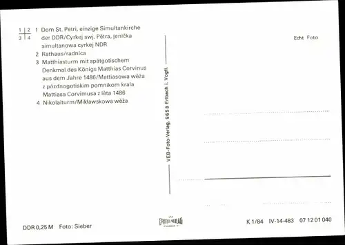 Ak Bautzen in der Oberlausitz, Dom St. Petri, Rathaus, Matthiasturm, Nikolaiturm