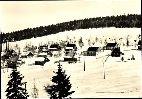 Ak Ober Holzhau Rechenberg Bienenmühle Erzgebirge, Bungalows, Winter