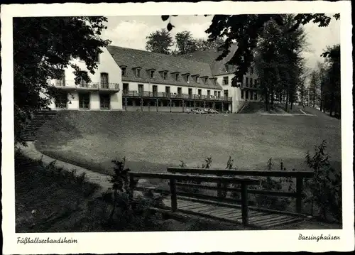 Ak Barsinghausen in Niedersachsen, Fußballverbandsheim, Gesamtansicht, Brücke