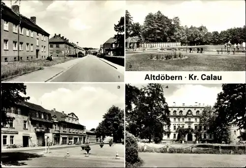 Ak Altdöbern Niederlausitz, Weststraße, Freibad, Markt, Schloss