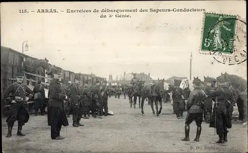 Ak Arras Pas de Calais, Exercices de debarquement des Sapeurs Conducteurs du 3e Genie