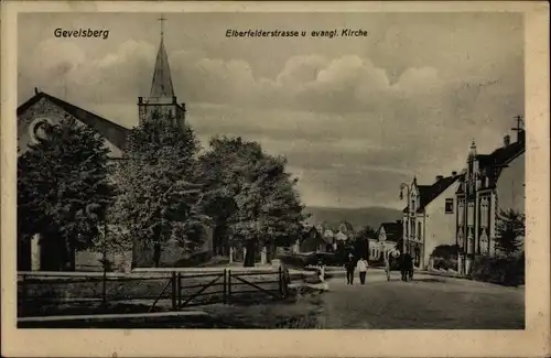 Ak Gevelsberg im Ruhrgebiet, Elberfelder Straße, evangelische Kirche