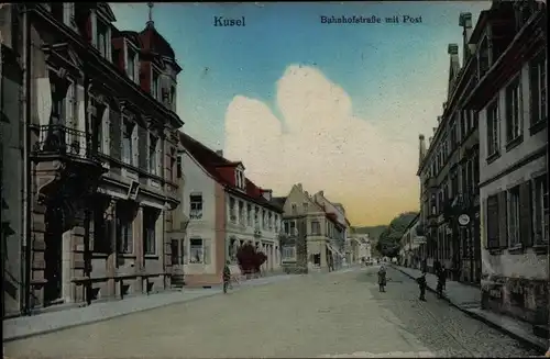 Ak Kusel in der Pfalz, Bahnhofstraße, Post
