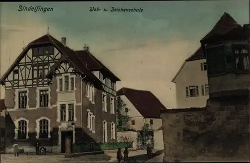 Ak Sindelfingen Baden Württemberg, Web und Zeichenschule